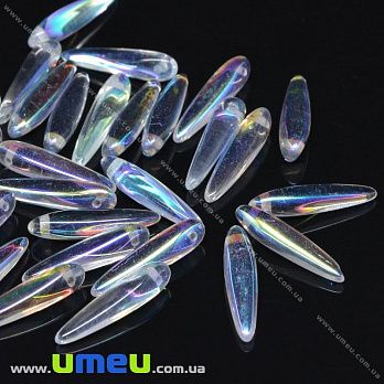 Намистина чеське скло Preciosa Thorn 16х4 мм, №00030 / 28701, Прозора АВ (BUS-036332)