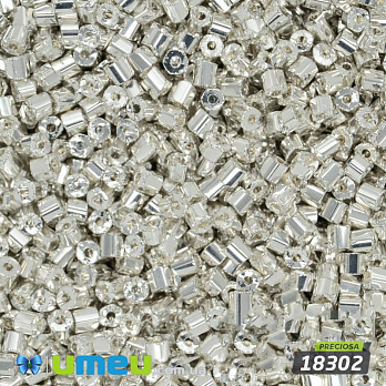 Бісер чеський Рубка 9/0, №18302, Срібло металізований (BIS-012801)