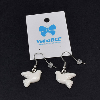 Сережки з голубами, 35х15 мм (BUS-059019)