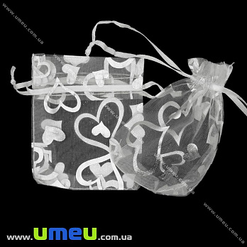 Подарочная упаковка из органзы, 7х9 см, Белая (UPK-001089)