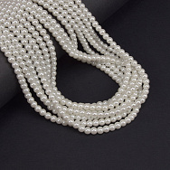 Намистини скляні Перли Premium, 4 мм, Білі, Круглі (BUS-060919)