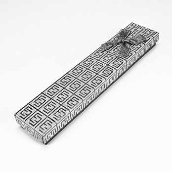Коробочка Прямокутна, 21,3х4,3х2,2 см, Сріблясто-чорна (UPK-042835)