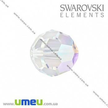 [Архів] Намистина Swarovski 5000 Crystal AB, 6 мм, Гранована кругла (BUS-009896)