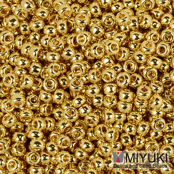 Бісер японський Miyuki круглий RR 11/0 №191L, Позолота 24 kt (BIS-055979)