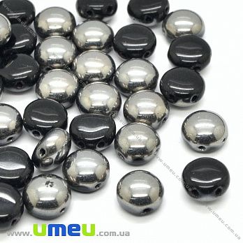 Намистина чеське скло Preciosa Candy 8х5 мм, №23980 / 27401, Срібляста (BUS-036339)