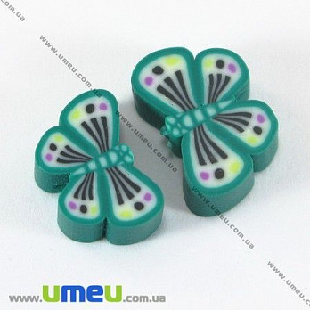 [Архів] Намистина FIMO Метелик, 13х10х5 мм, Зелена (BUS-003300)