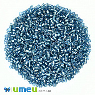 Бісер китайський середній, 8/0, Блакитний блискучий, 3 мм (BIS-037670)
