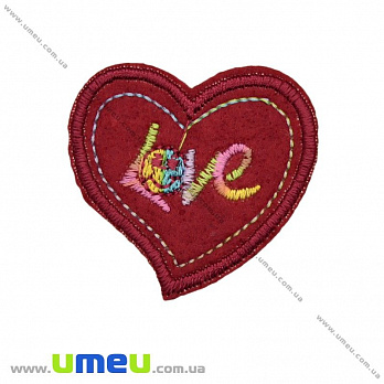 Термоаппликация Сердечко, 5х5 см, Бордовая (APL-022250)