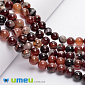 Намистини Агат коричневий, Натур. камінь, 10 мм, 38 см, Круглі (BUS-049744)