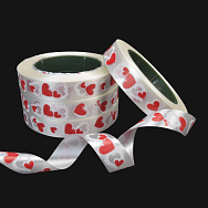 Стрічка поліпропіленова, Серця, 20 мм, Біла (LEN-060447)