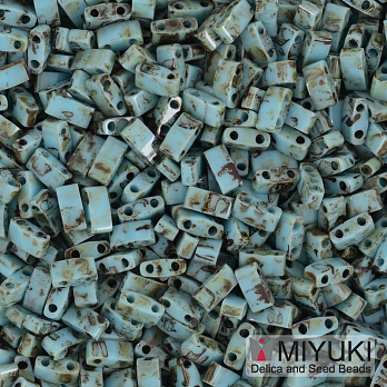 Бісер японський Miyuki HALF TILA №4514, 5х2,3 мм, Бірюзовий Пікассо (BIS-053253)