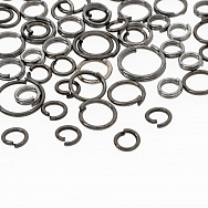 Кільця, Мікс 4-12 мм, товщина 0,7 мм, Чорні (PIN-051923)