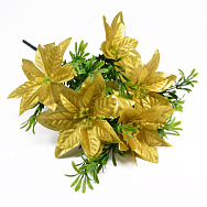 Букет пуансетії, 33 см, Золотистий (DIF-052632)