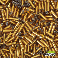 Бісер чеський Стеклярус 3, №17070, Золотий темний блискучий, 7 мм (BIS-010159)