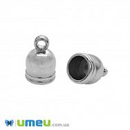 Ковпачок пластиковий, 12,5х8 мм, Темне срібло (OBN-048743)