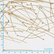 Гвоздики з кулькою, Золото, 50 мм, 0,5 мм (PIN-053015)