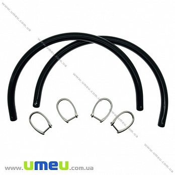 Ручки для сумок пластикові, 22х13 см, Чорні (BAG-002405)