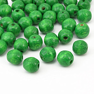 Намистини дерев'яні пофарбовані, 10-11 мм, Зелені (BUS-058342)