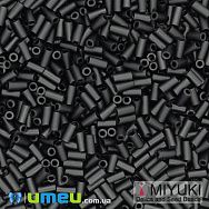 Бісер японський Miyuki Стеклярус 3 мм BGL3-401F, Чорний матовий (BIS-045905)
