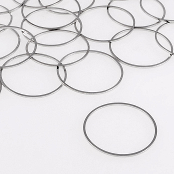 Кільце декоративне, 25 мм, Темне срібло (PIN-055717)