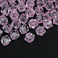 Намистини для сумок ОПТ Акрилові, Куб гранований, 8х7,5 мм, Рожеві (BUS-059921)