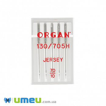 Голки ORGAN JERSEY №70/10 для побутових швейних машин, 5 шт (SEW-043737)