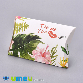 Збірна картонна коробочка, 12,5х8 см, Біла, Thank you (UPK-042934)