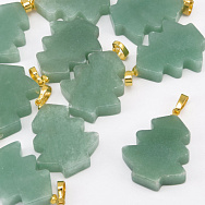 Підвіска Ялинка, Натур. камінь Авантюрин зелений, 27х20 мм (POD-058596)