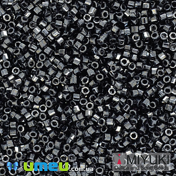 Бісер японський Miyuki Delica Cut 11/0 DBC0001, Гематит (мокрий асфальт) (BIS-040081)
