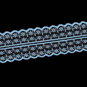Мереживо тонке, 45 мм, Блакитне (LEN-020684)