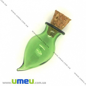 Скляна баночка Перчик, Зелена, 13х27 мм (DIF-006698)