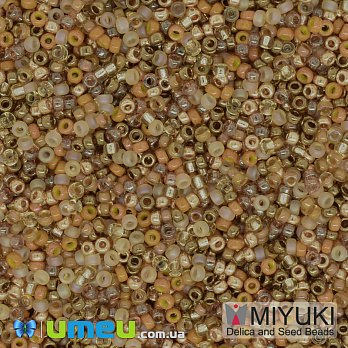 Бісер японський Miyuki круглий RR 15/0 №MIX50, Мікс золотистий (BIS-039807)