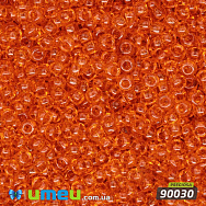 Бісер чеський №106/90030, Помаранчевий темний, Прозорий, 10/0 (BIS-005753)