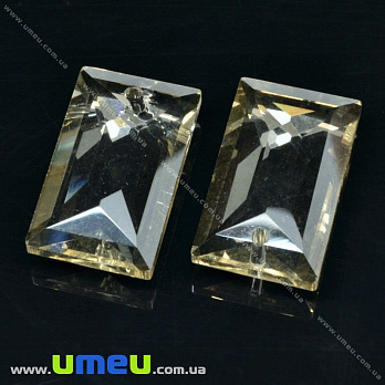 [Архів] Підвіска скляна Crystallized, Golden Shadow, 23х14 мм, прямокутна (POD-000567)