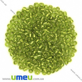 Бісер китайський великий, 6/0, Оливковий блискучий, 4 мм (BIS-008634)