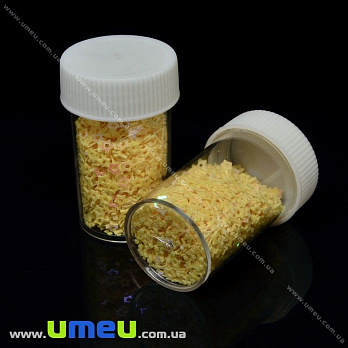 Фигурки голографические в баночке, Звёздочки, Желтые, 6 г (GLN-027034)