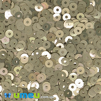 Паєтки Італія круглі плоскі, 3 мм, Бронзові №2019 Oro Metal (PAI-039158)