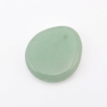 Підвіска Крапля плоска, Натур. камінь Авантюрин зелений, 28х25 мм (POD-058645)