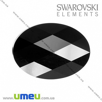 [Архів] Намистина Swarovski 5050 Jet, 14х10х5 мм, Гранована овальна (BUS-005359)