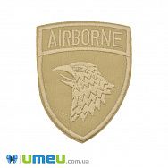 Термоаппликация Шеврон с орлом, 8х6,5 см, Бежевая (APL-047671)