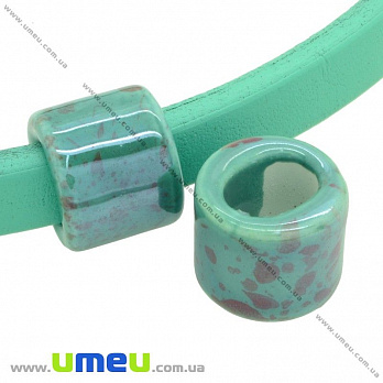 Намистина Regaliz (Licorice) керамічна, 17х14 мм, Бірюзова (BUS-013265)