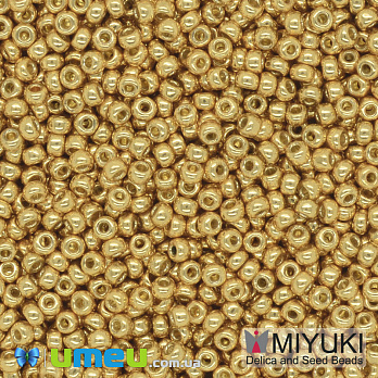 Бісер японський Miyuki круглий RR 11/0 №4202, Duracoat Galvanized, Золотистий (BIS-039871)