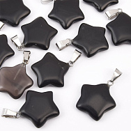 Підвіска Зірка, Натур. камінь Агат чорний, 23х20 мм (POD-031863)