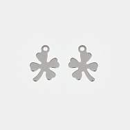 Підвіска з нержавіючої сталі Клевер, 14,5х11,5 мм, Темне срібло (STL-061325)