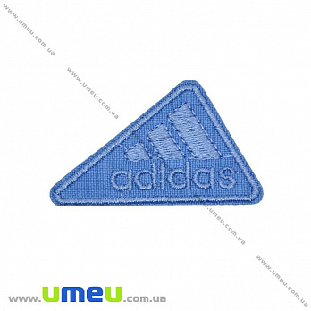 Термоаппликация Adidas, 5х3 см, Голубая (APL-031684)