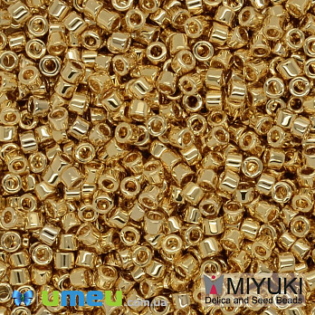 Бісер японський Miyuki Delica 15/0 DBS34, Позолота 24 kt (BIS-053186)