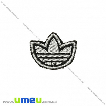 Термоаппликация Adidas, 3х2,5 см, Серебристая (APL-024742)