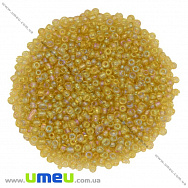 Бісер китайський середній, 8/0, Жовтий АВ прозорий, 3 мм (BIS-009040)