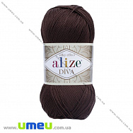 Пряжа Alize Diva 100 г, 350 м, Коричнева темна 26 (YAR-029459)