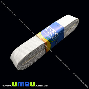 Резинка плоска 30 мм, Біла (LEN-014105)